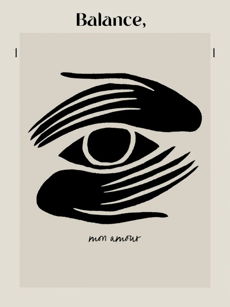 Balance Mon Amour poster con telaio in plastica da treechild