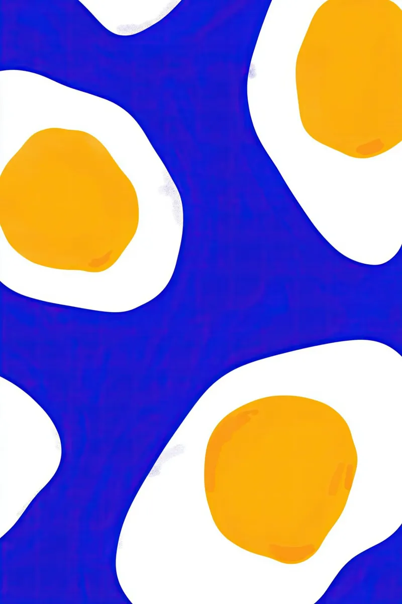 Huevo frito pop art sobre azul hahnemühle de Autofocus