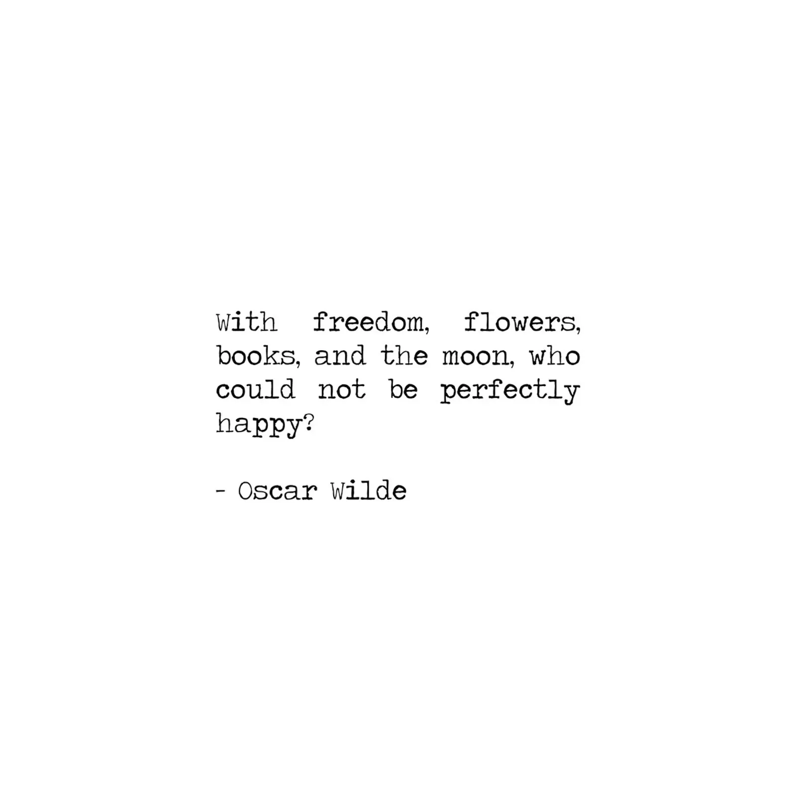 Con i fiori della libertà i libri e la luna - Oscar Wilde Quote alluminio dibond da Summer Soul Co. - Quotes