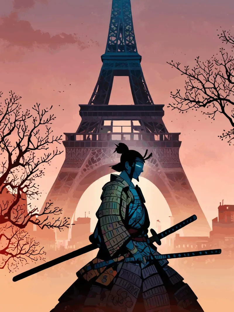 Il samurai dell'Alba Eiffel pellicola backlit da artdesign1985