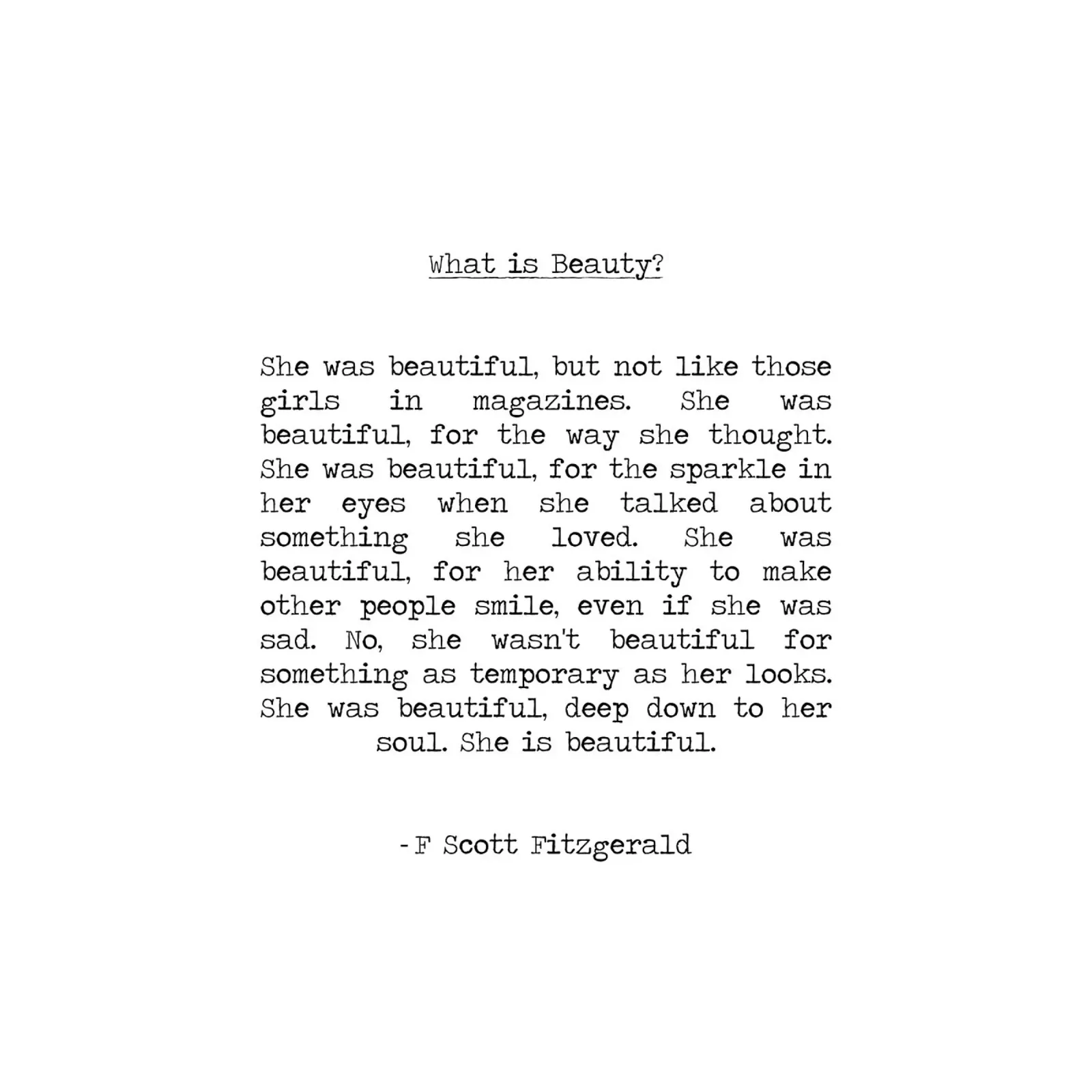 Lei era bella - F Scott Fitzgerald Citazione di bellezza pellicola backlit da Summer Soul Co. - Quotes