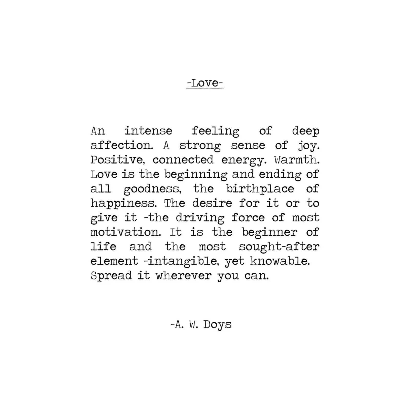 Definizione di amore A W Doys Long Citazione pellicola backlit da Summer Soul Co. - Quotes