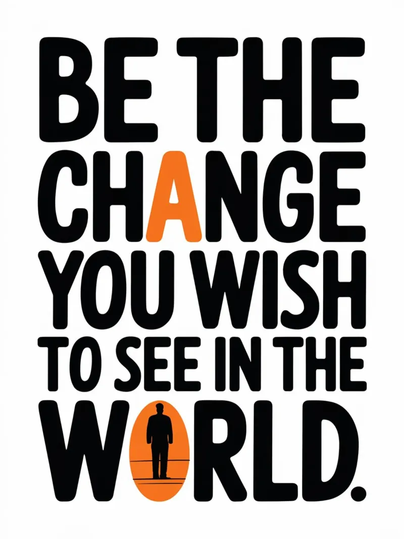 SIATE IL CAMBIAMENTO CHE DESIDERATE VEDERE NEL MONDO. poster da logic