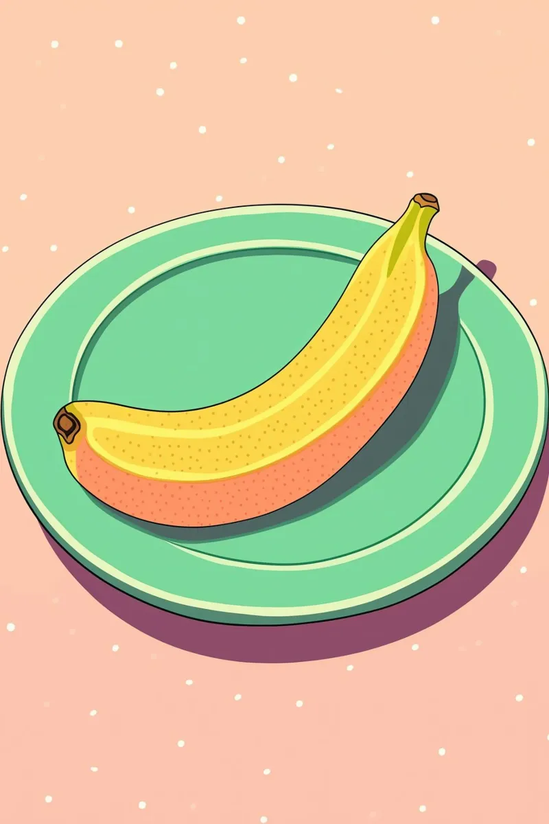 Poster Pop Art Pastello Banana | Cucina poster con telaio in legno da Autofocus