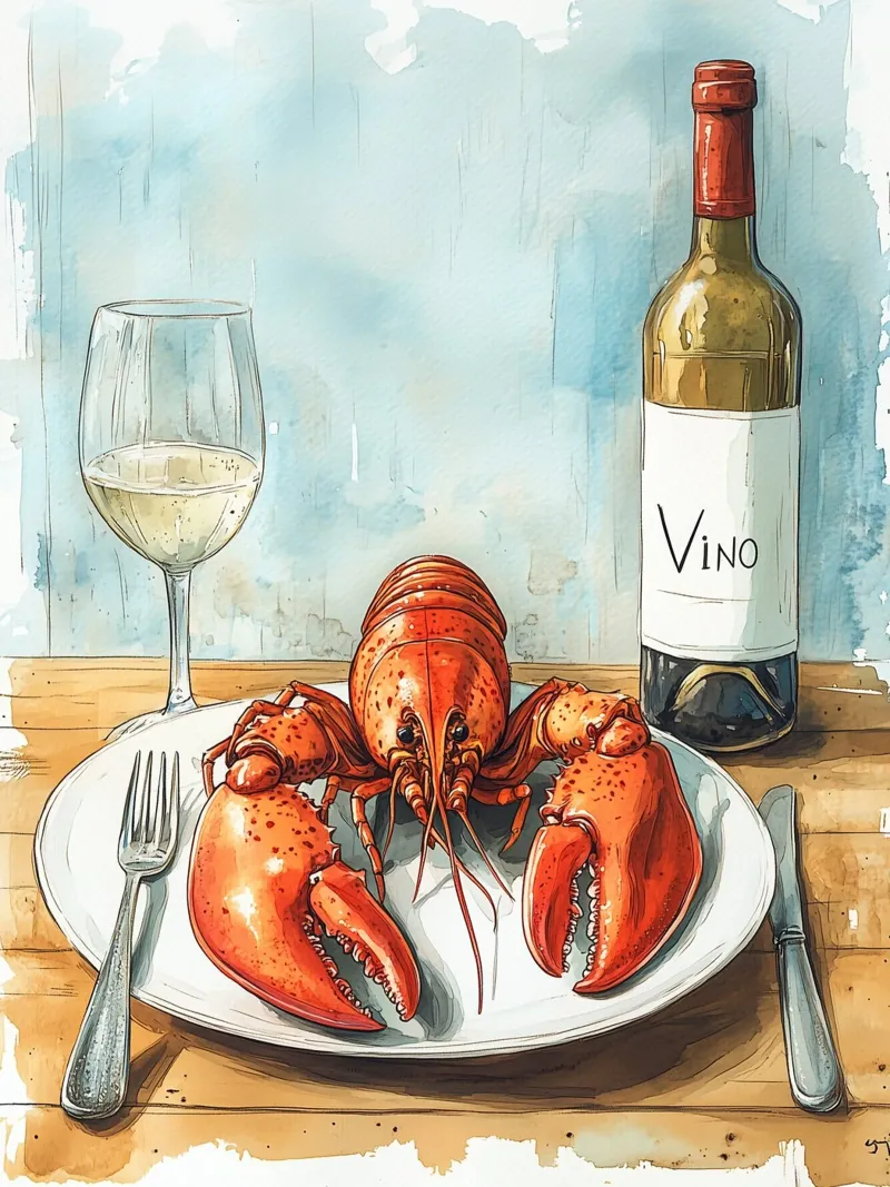 Aragosta e vino bianco pannello forex da Spice & Style
