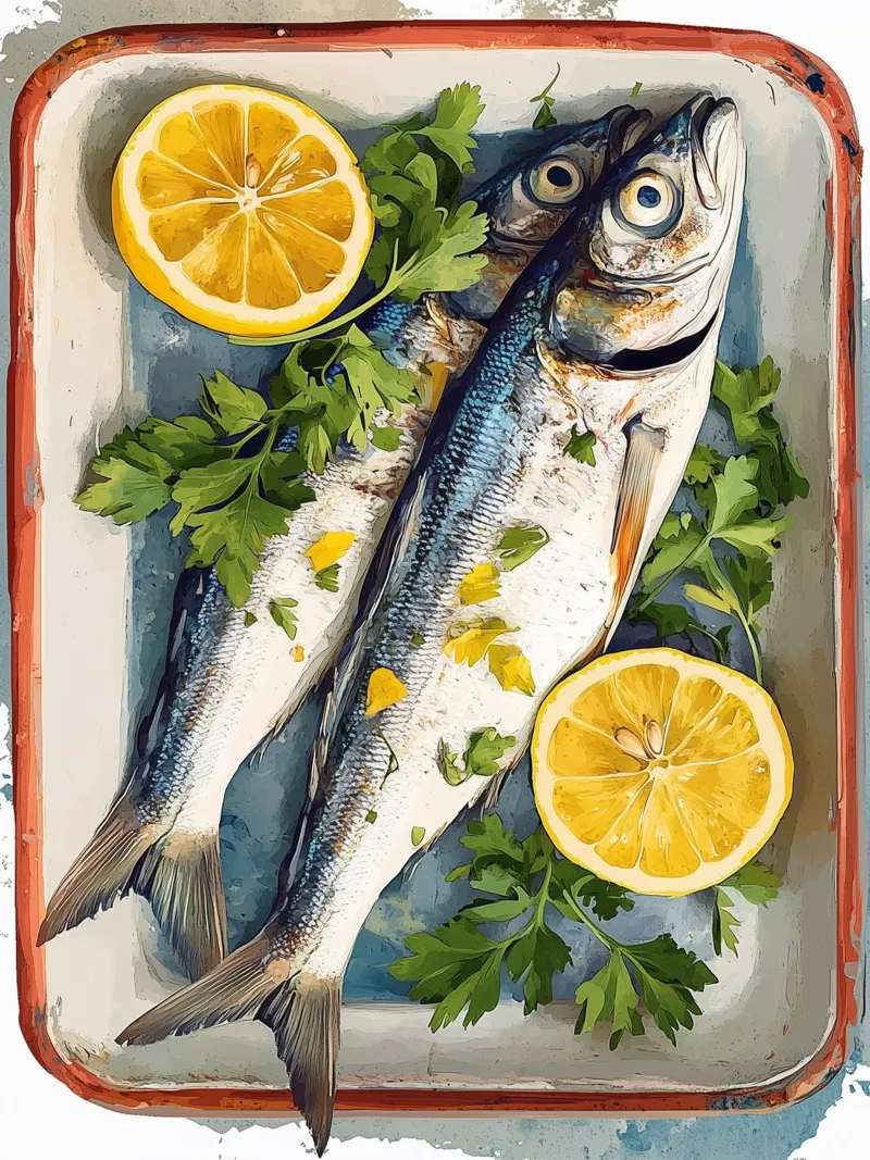 Pesce fresco con limone e prezzemolo carta hahnemühle da Spice & Style