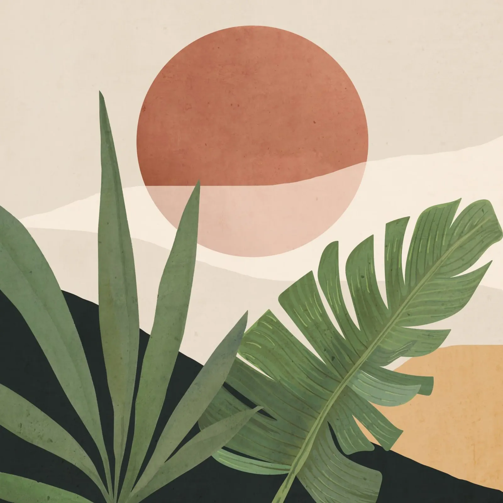 Abstract Art Tropical Leaves 45 forex plate by ThingDesign