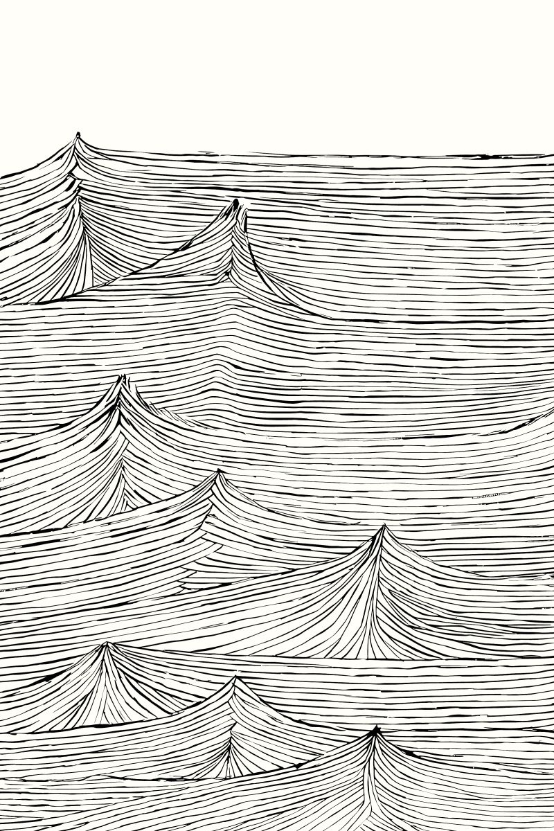 "Eternal Flow" - Timeless movement in a monochrome structure canvas by Kunst und Kontrast