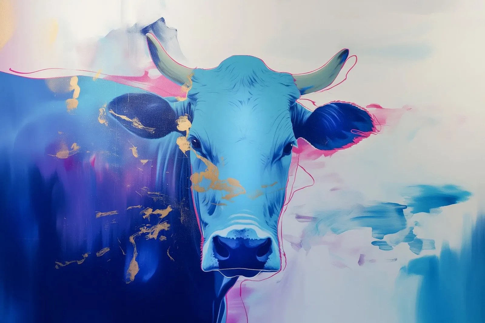 Mucca blu popart pellicola backlit da Carinaprint