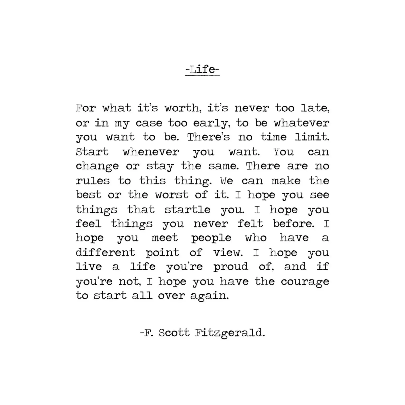 Por si sirve de algo Cita de la vida F. Scott Fitzgerald Cita metacrilato de Summer Soul Co. - Quotes