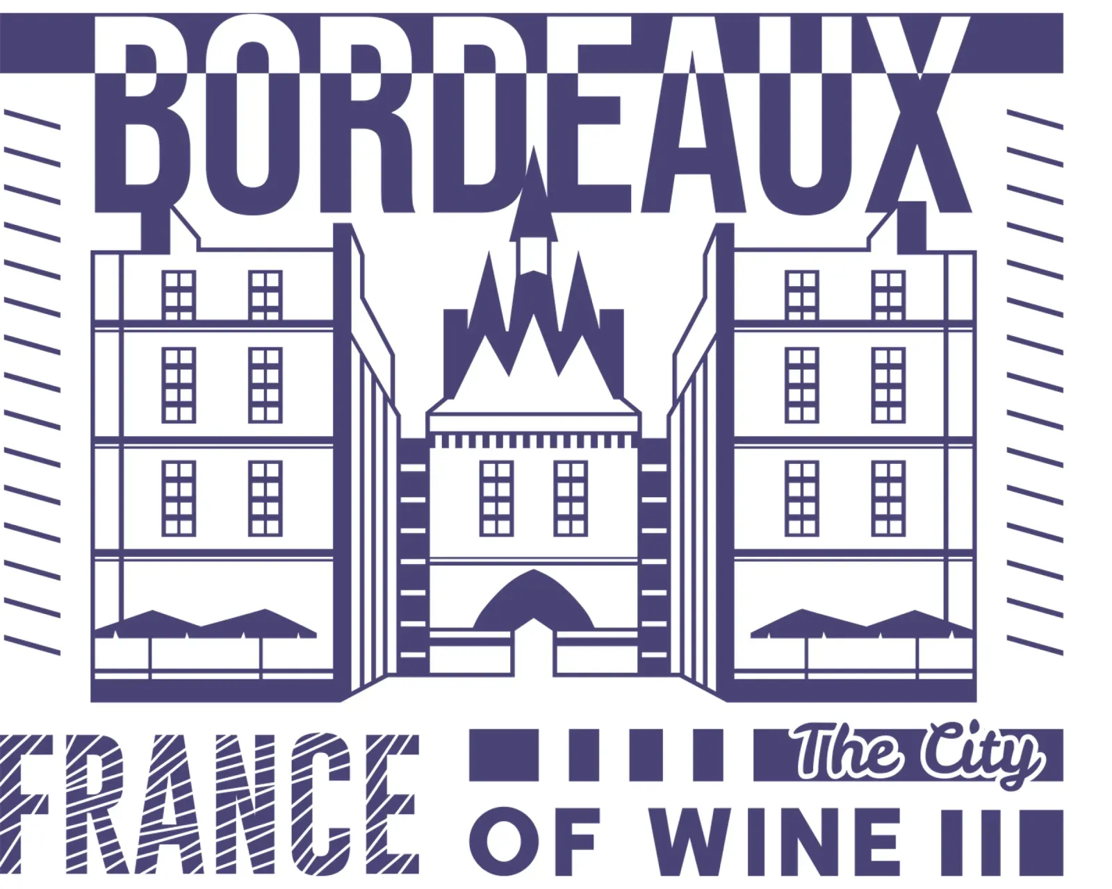 Bordeaux - Francia design classico poster con telaio in legno da rivariahill