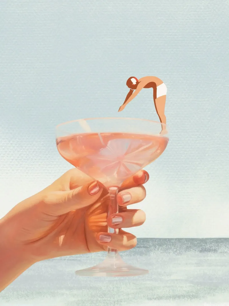 Sip And Dive - Cocktail Collage carta hahnemühle da Dagmar Pels