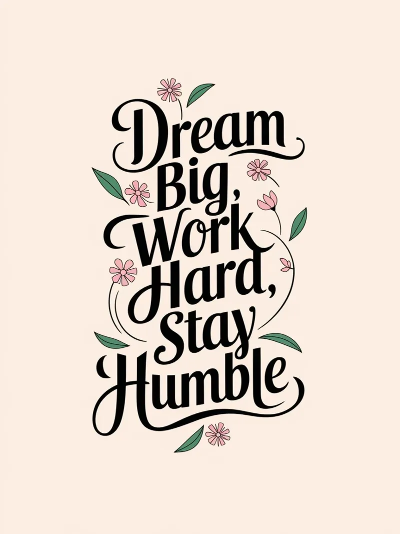 Dream Big, Work Hard, Stay Humble alu-dibond by logic