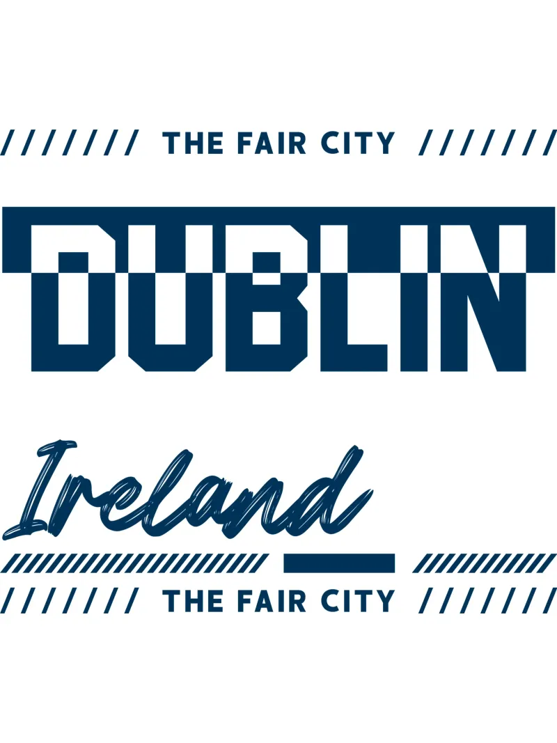 Dublin City Ireland Classic Art poster with wooden frame by rivariahill