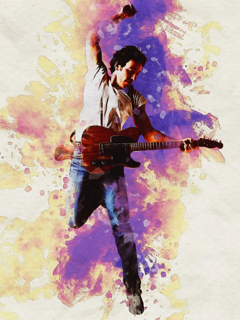 Smudge of Portrait Bruce Springsteen Backlit Folie von Gunawan Rb