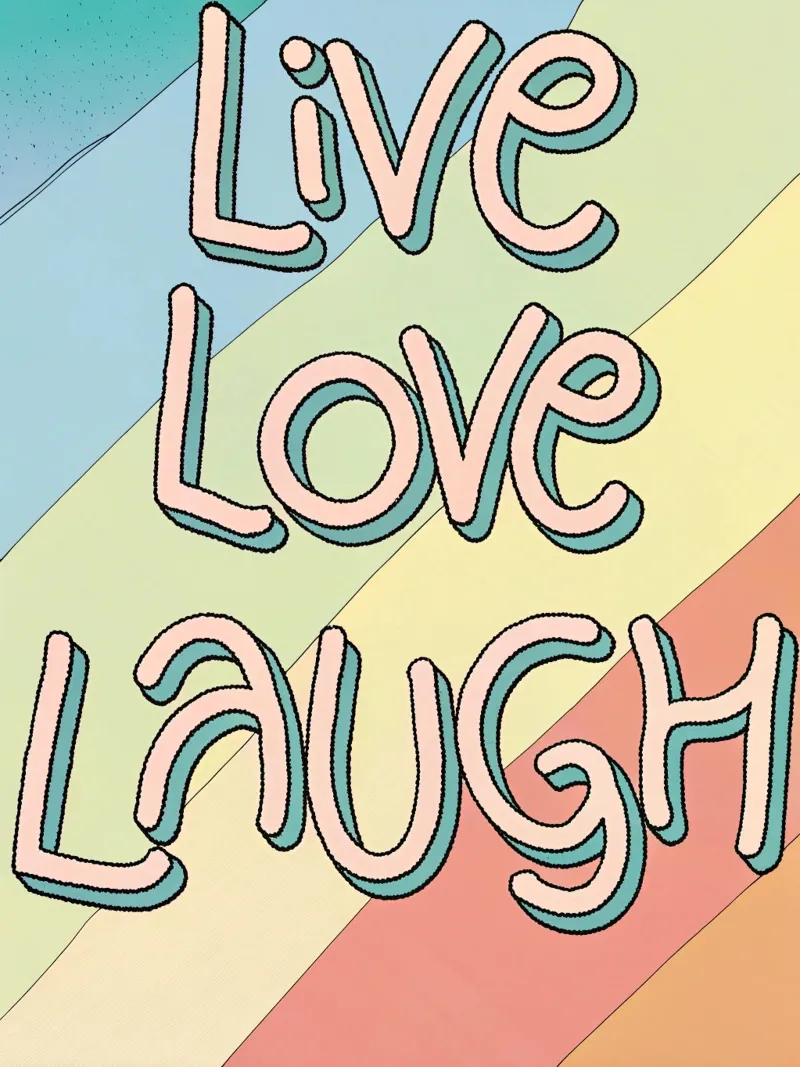Vivere amare ridere pellicola backlit da logic