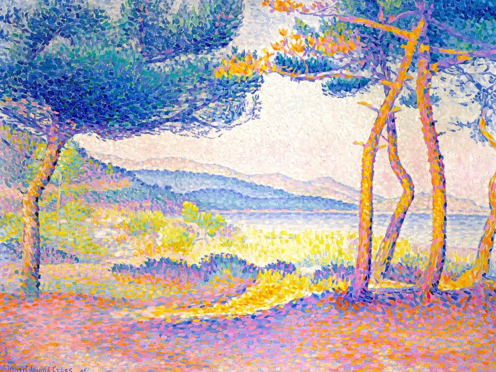 Henri Edmond Cross - Pines along the shore pellicola backlit da apoloprints