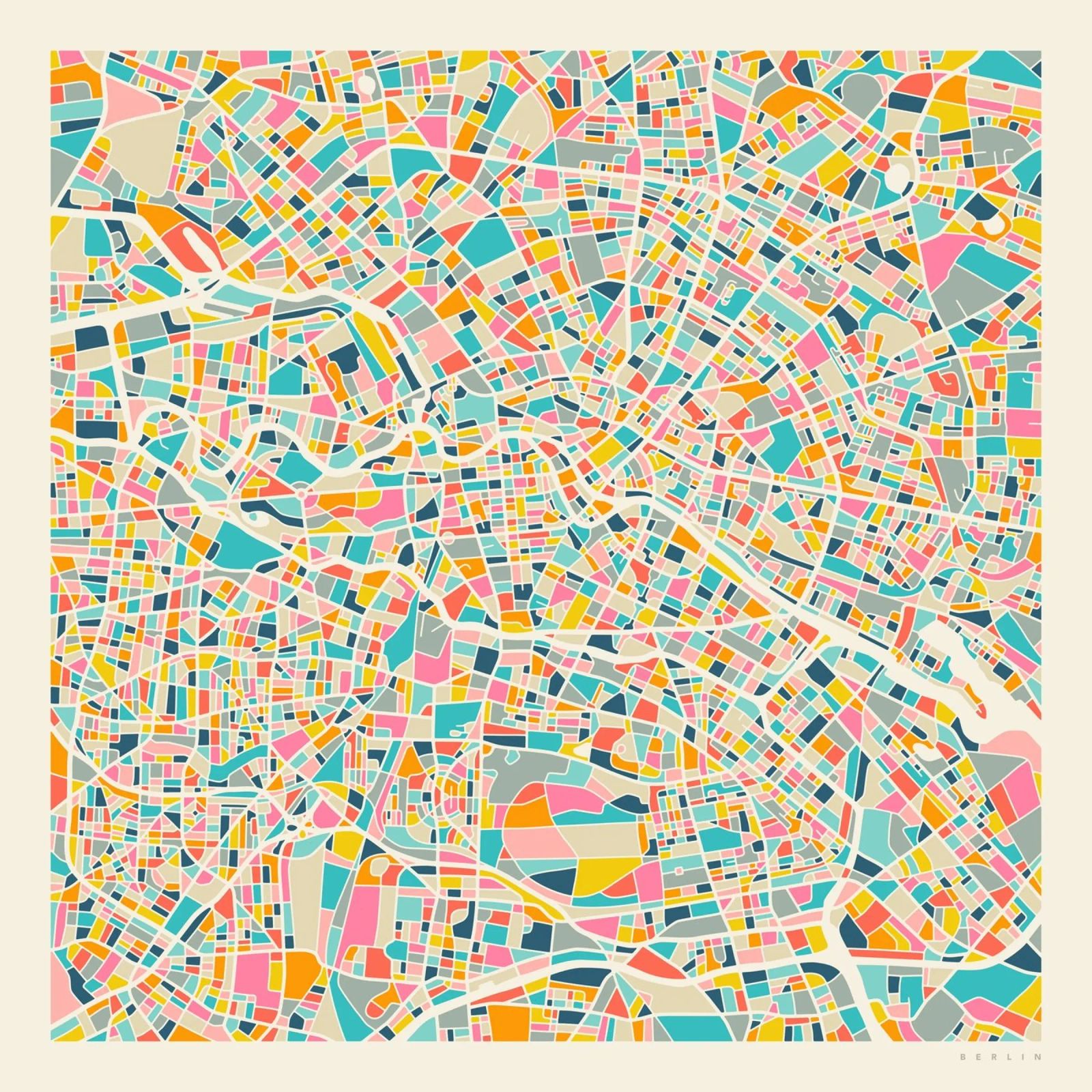 BERLIN MAP poster by Jazzberry Blue