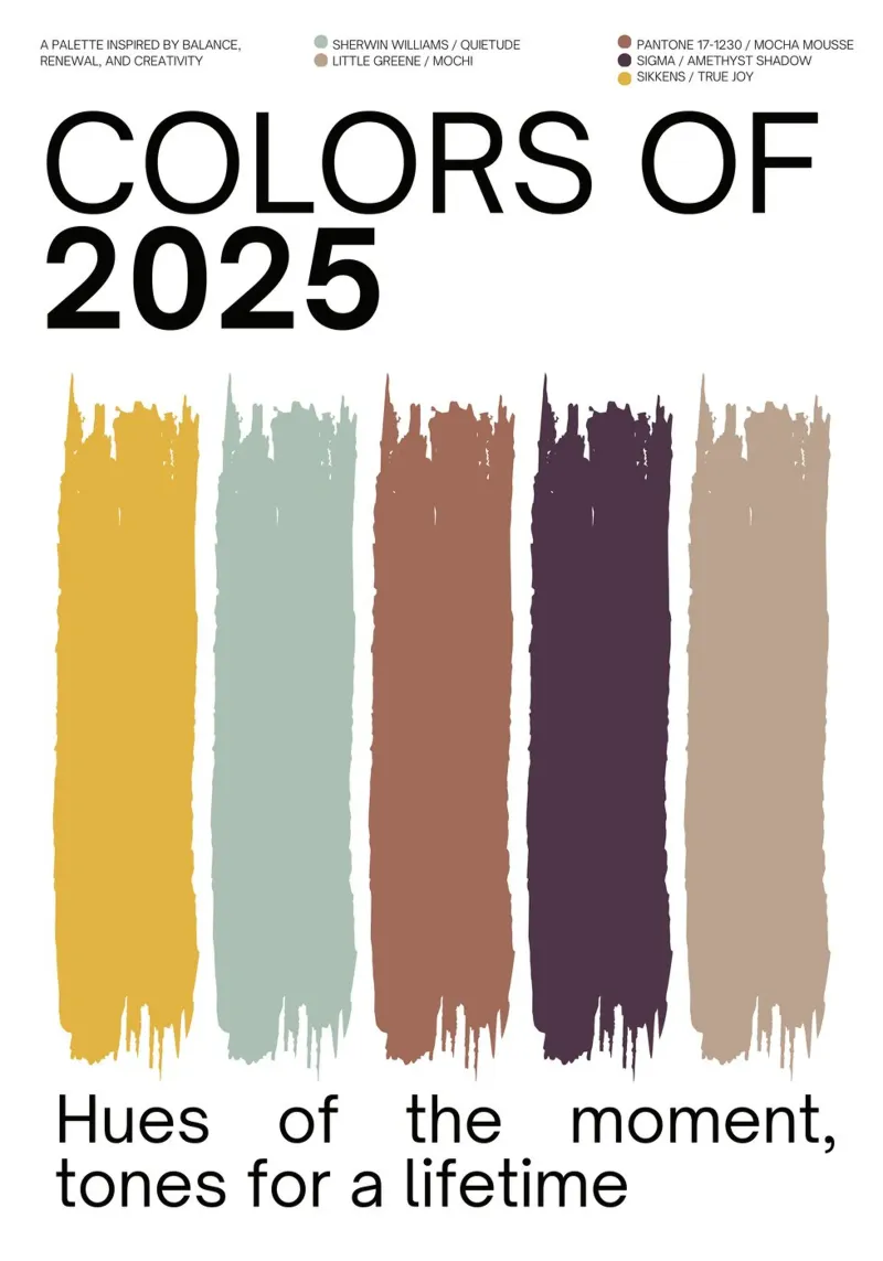 2025 Colors of the year Poster – v2 - Brush Strokes carta hahnemühle da Hightown Design