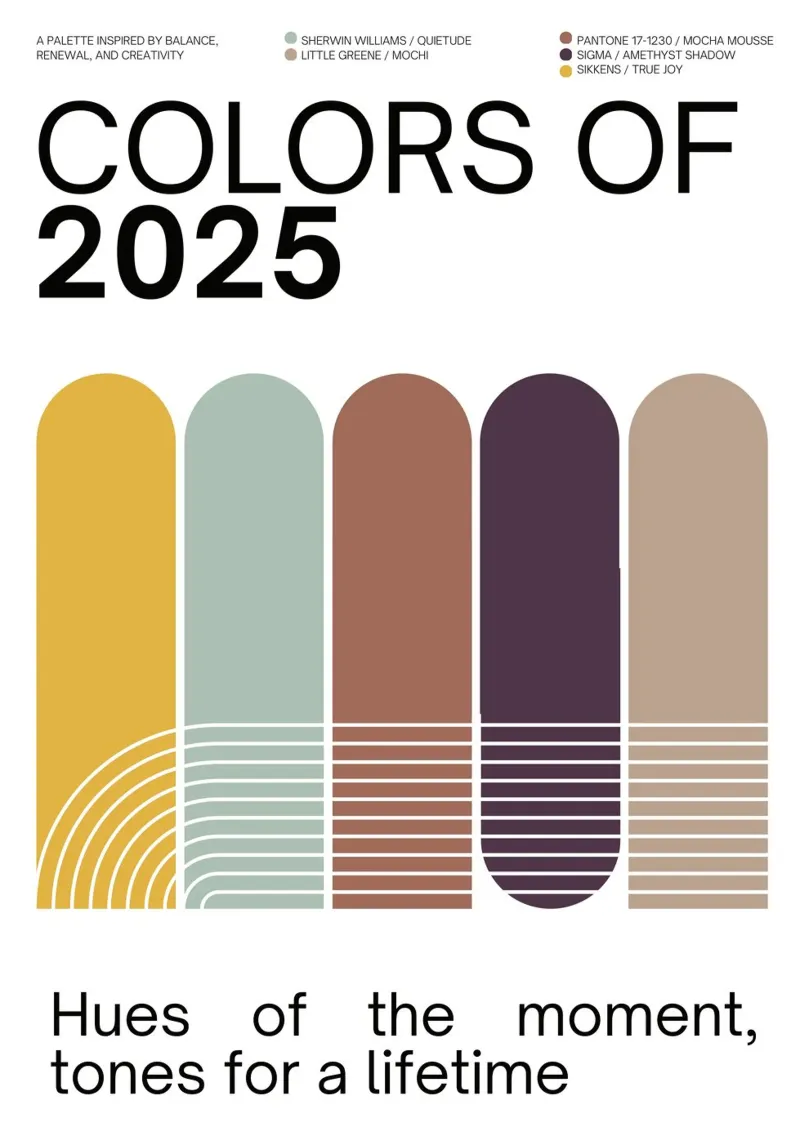 2025 Colors of the year Poster – v4 - Rounded Stripes carta hahnemühle da Hightown Design