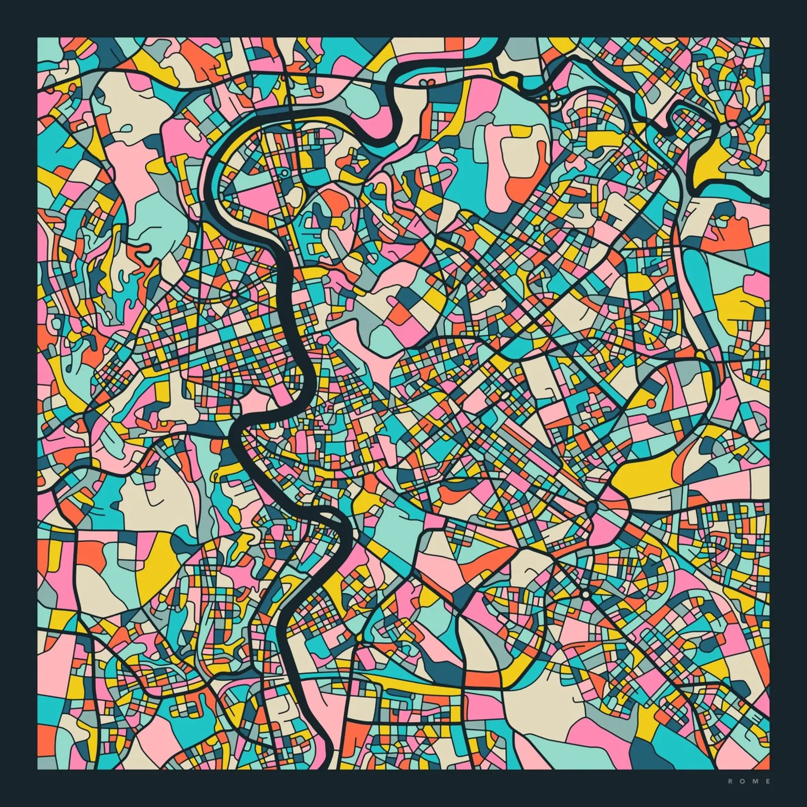 ROME MAP poster da Jazzberry Blue