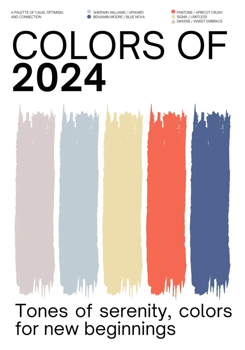 2024 Colors of the year Poster – v2 - Brush Strokes carta hahnemühle da Hightown Design