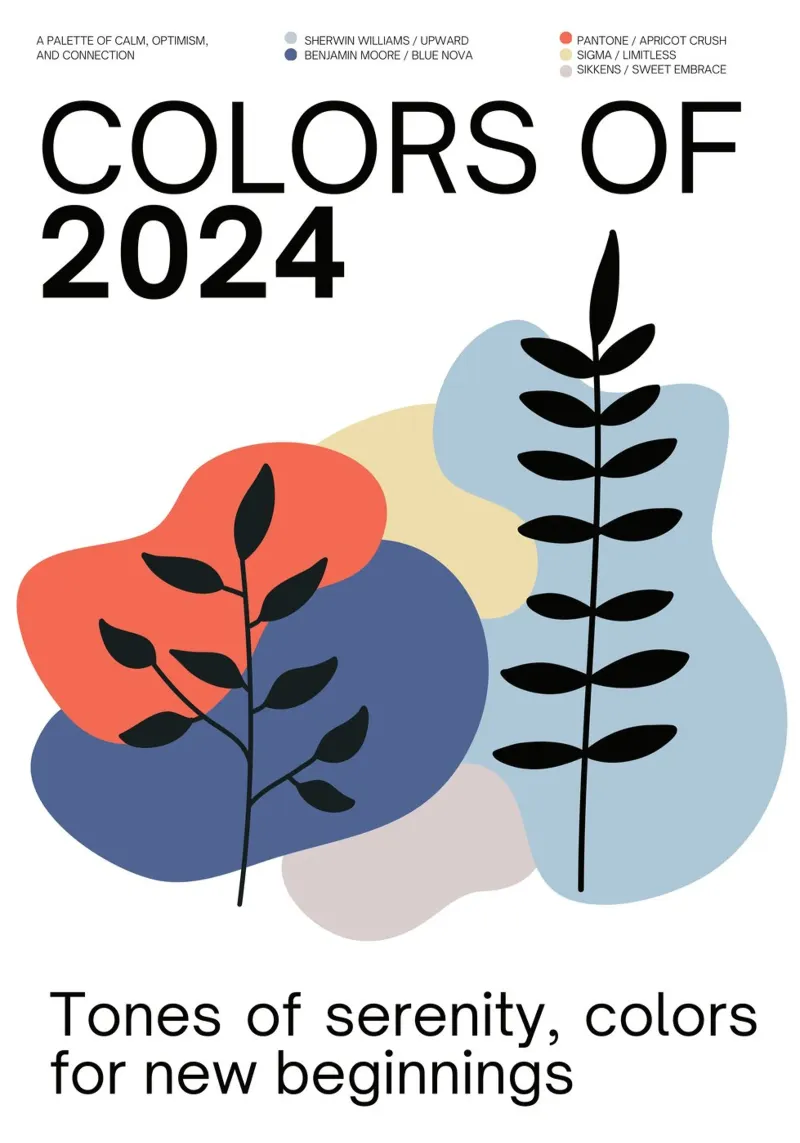2024 Colors of the year Poster - v3 - Organic Shapes carta hahnemühle da Hightown Design