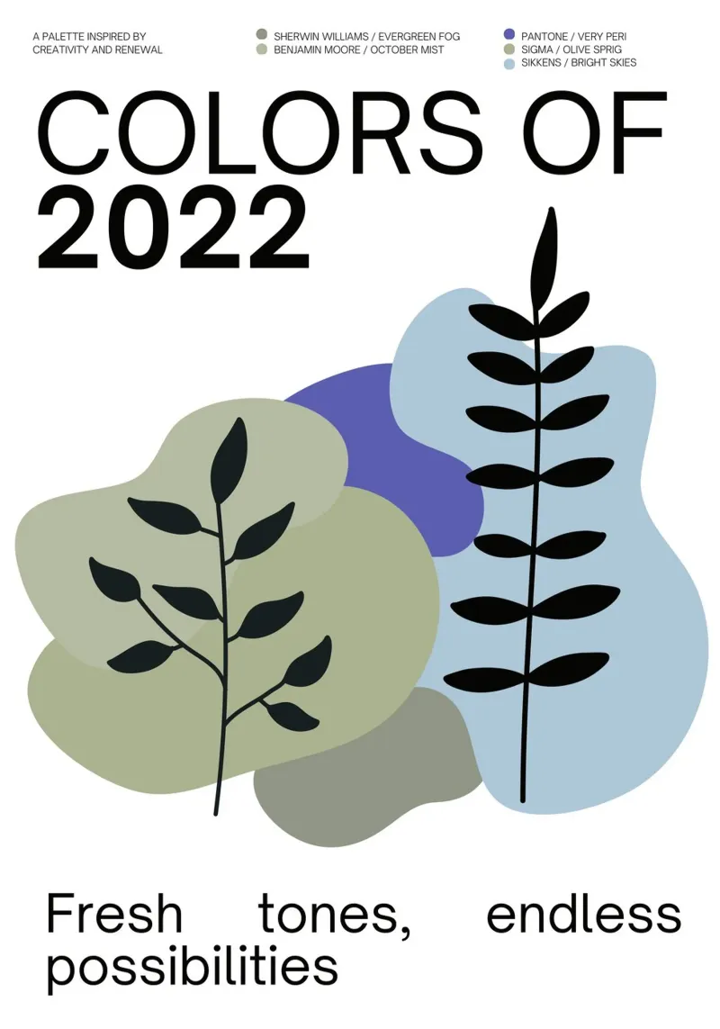 2022 Colors of the year Poster - v3 – Organic Shapes carta hahnemühle da Hightown Design