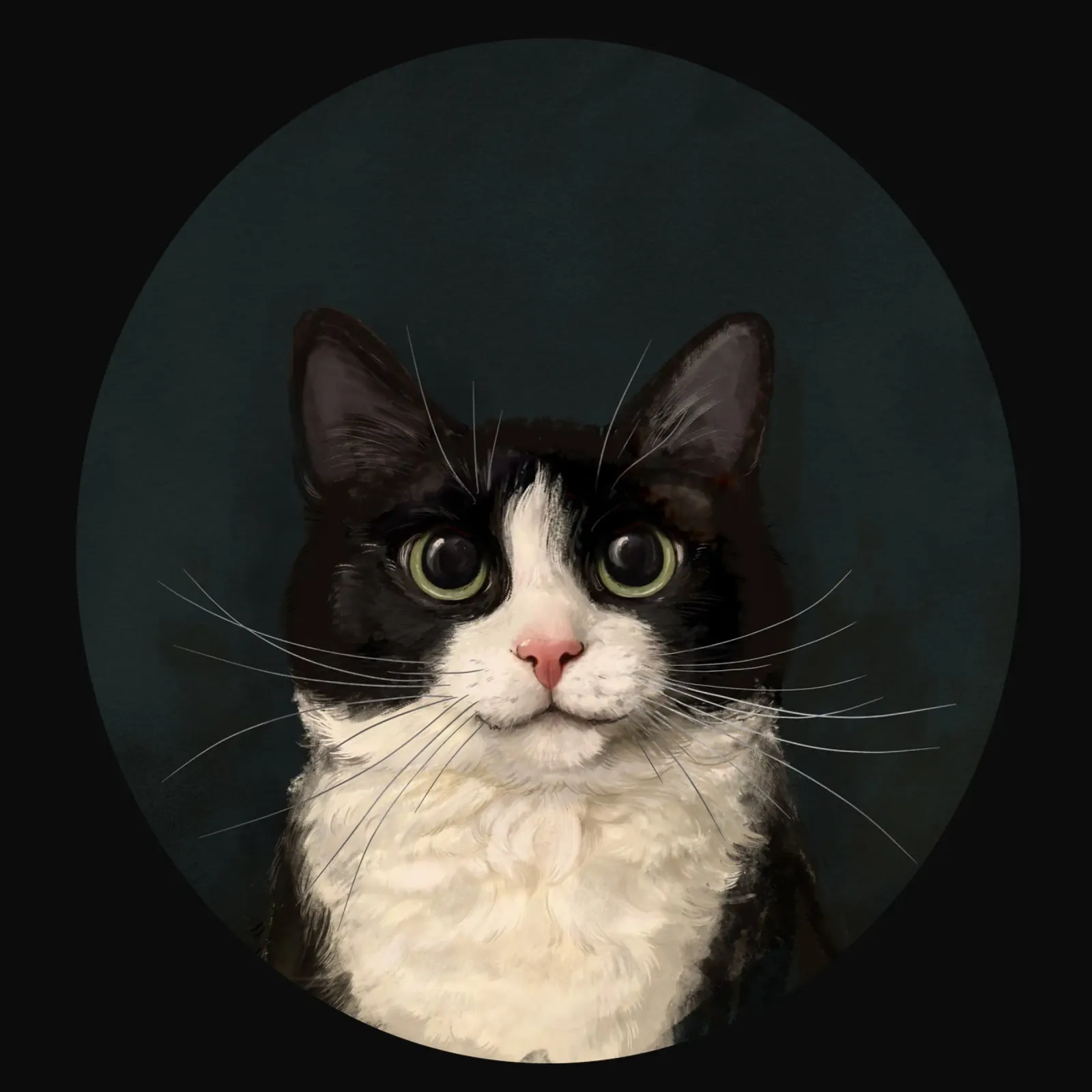 Tuxedo Cat Portrait lámina retroiluminada de Laura Graves