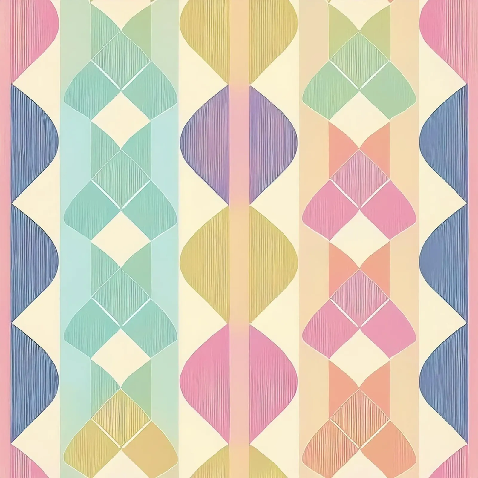 Elegant Geometric Pastel Rainbow Design for Modern Spaces hahnemühle by HoneyDesignsByK