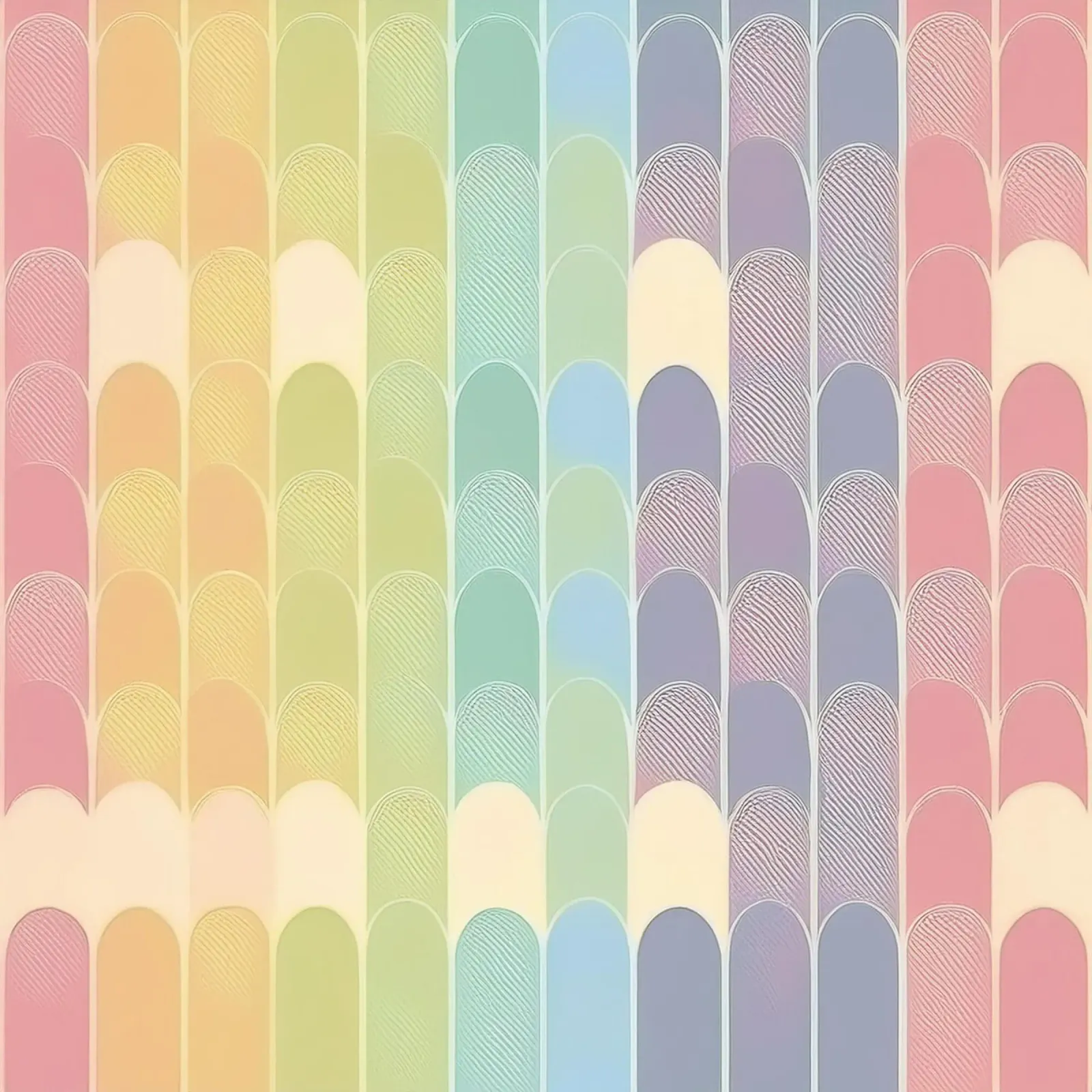 Gradient Pastel Rainbow Arches: A Calming Art Piece canvas by HoneyDesignsByK