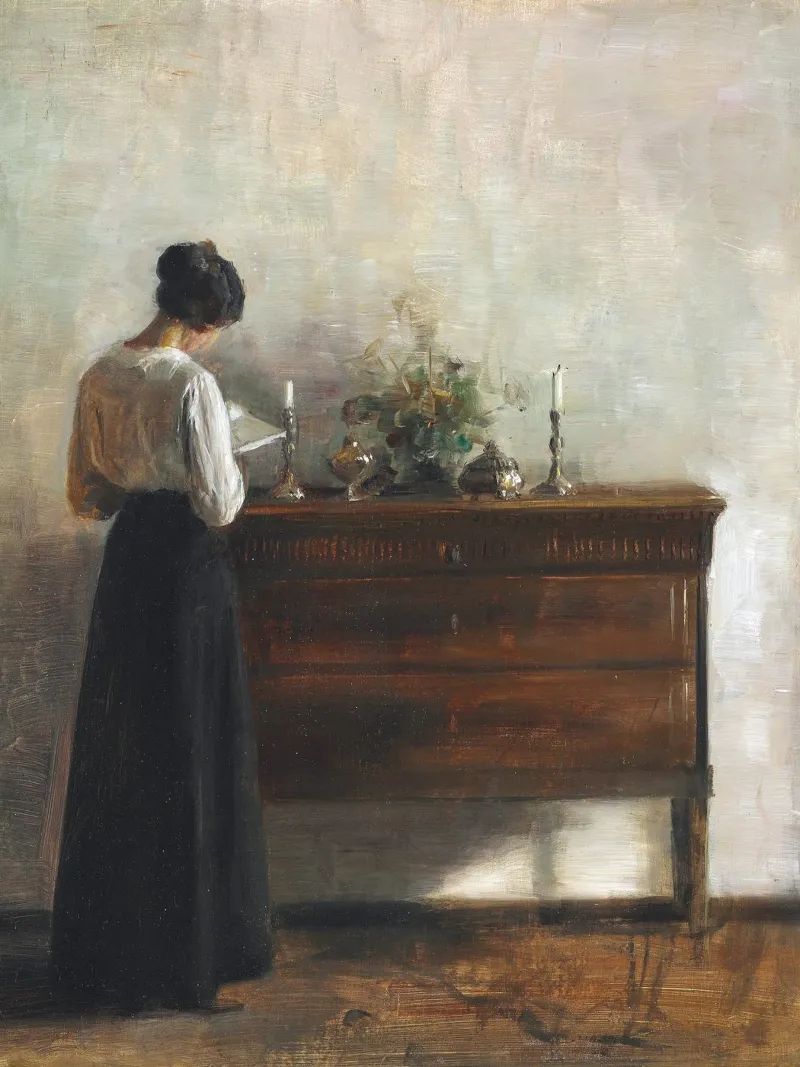 Woman Standing Reading poster da apoloprints