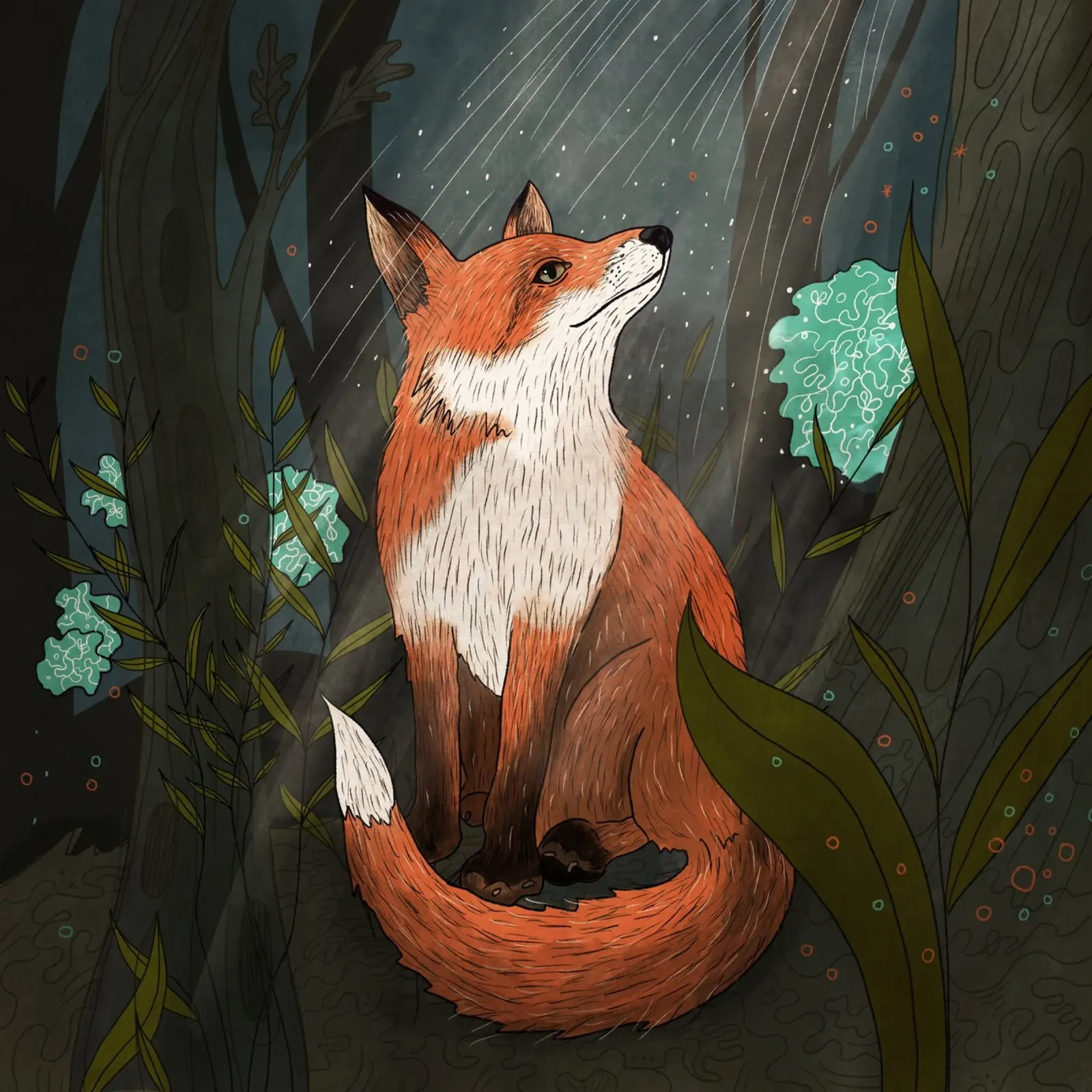 Fox in the magical forest hahnemühle by AnimalArt