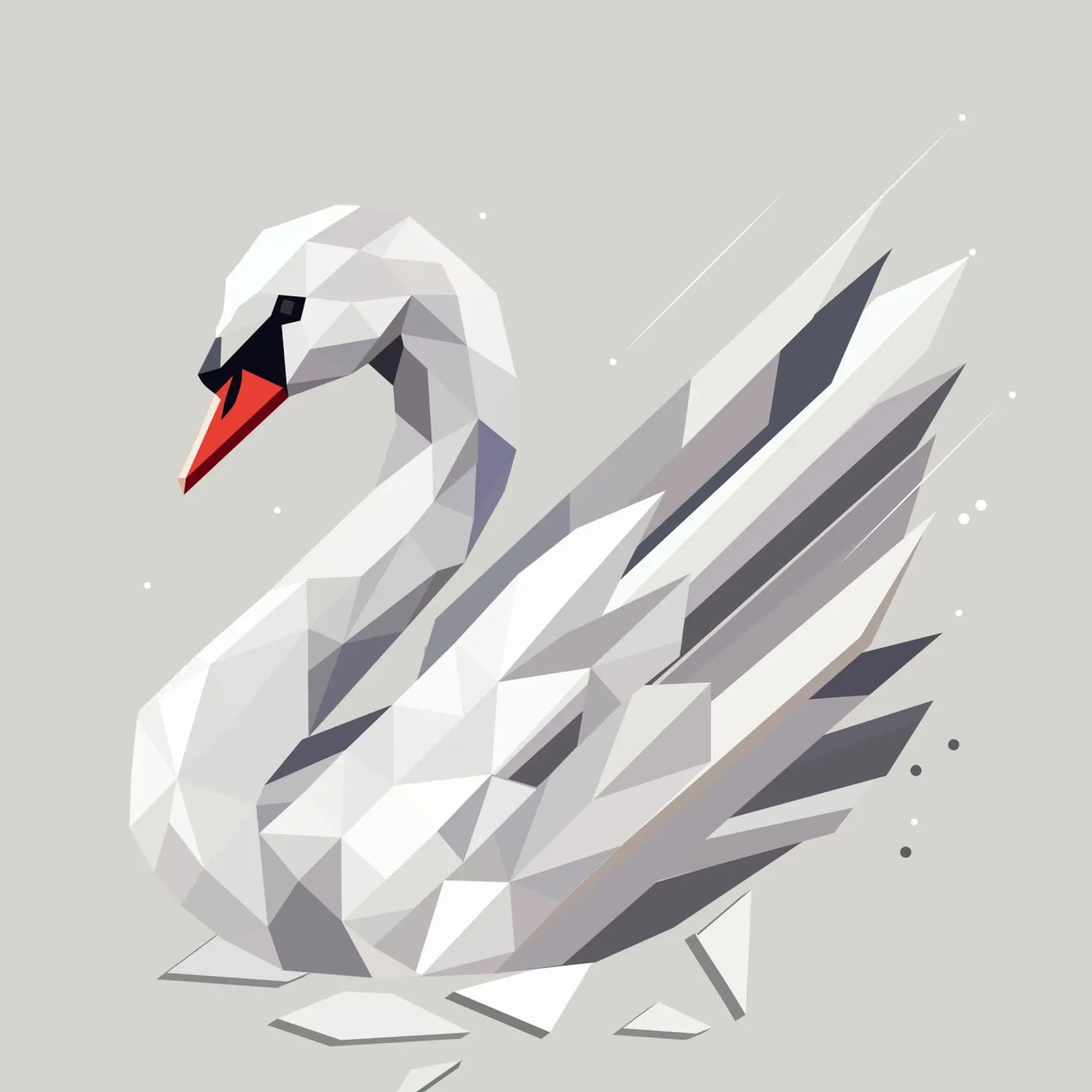 Eleganter geometrischer Schwan – Symbol für Anmut Backlit Folie von namosh