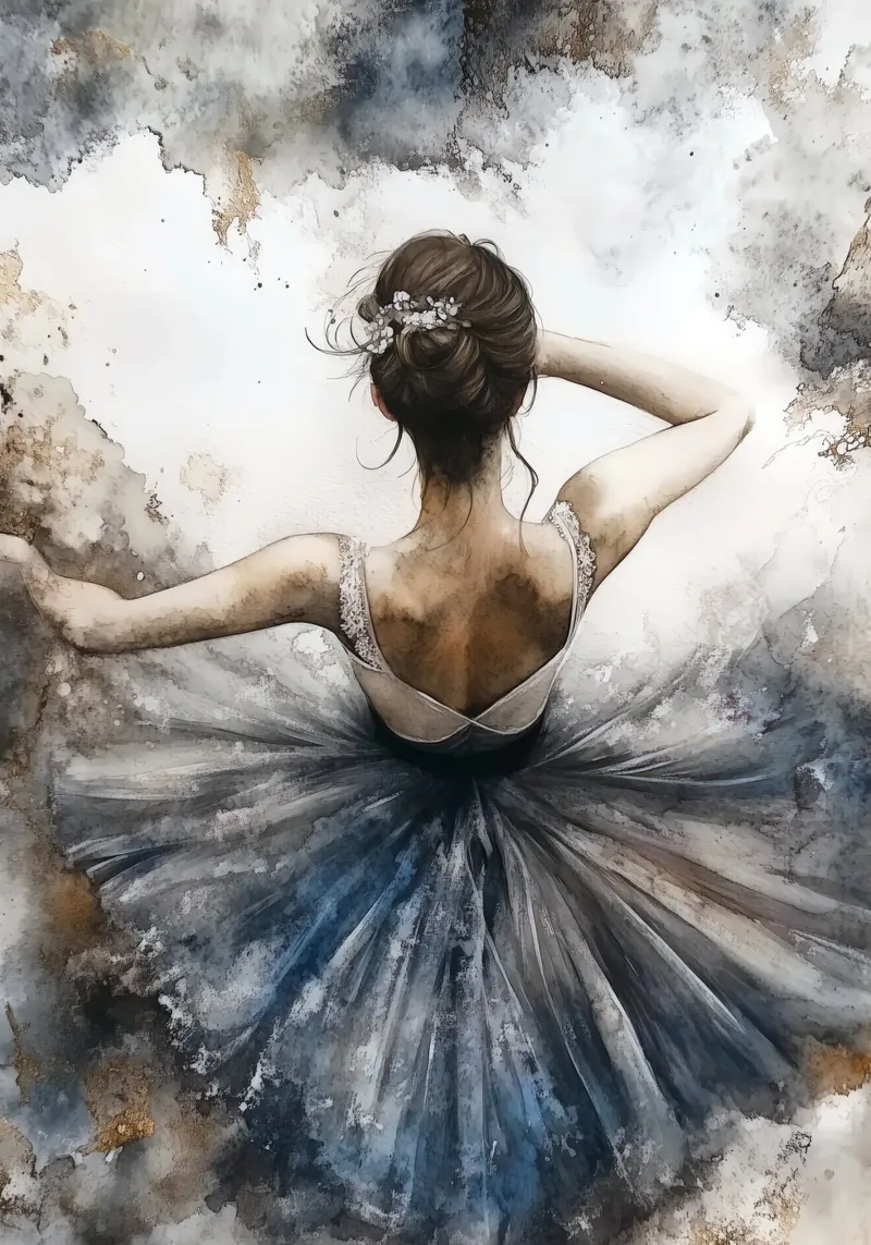 Ballerina di danza classica ad acquerello plexiglass da Justyna Jaszke JBJart