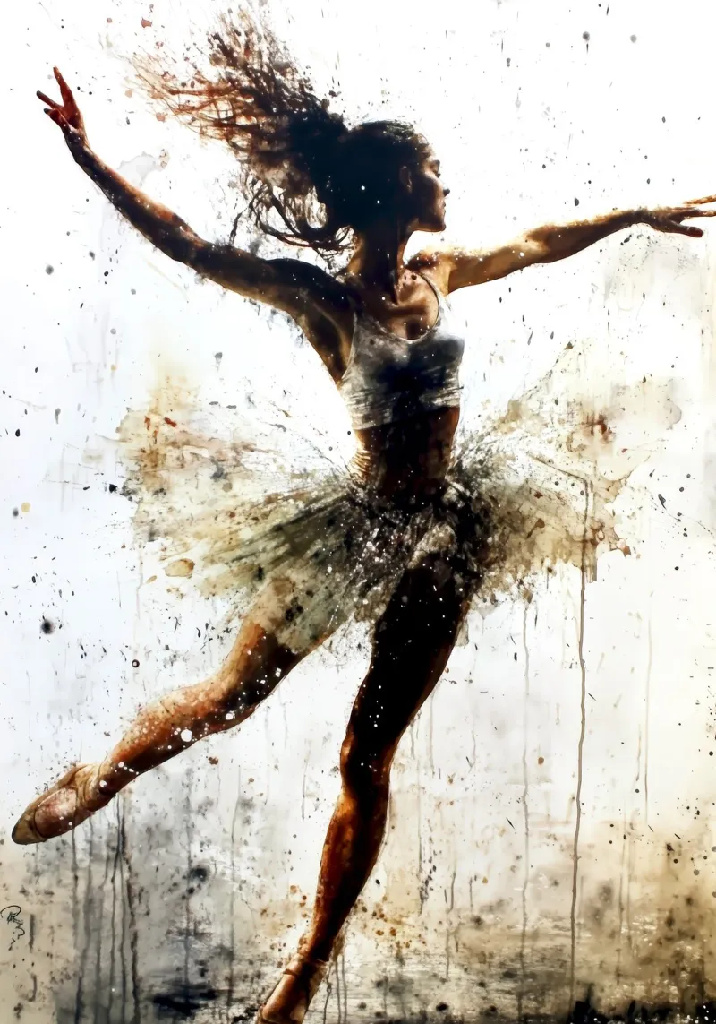 Ballerina di danza classica ad acquerello pellicola backlit da Justyna Jaszke JBJart