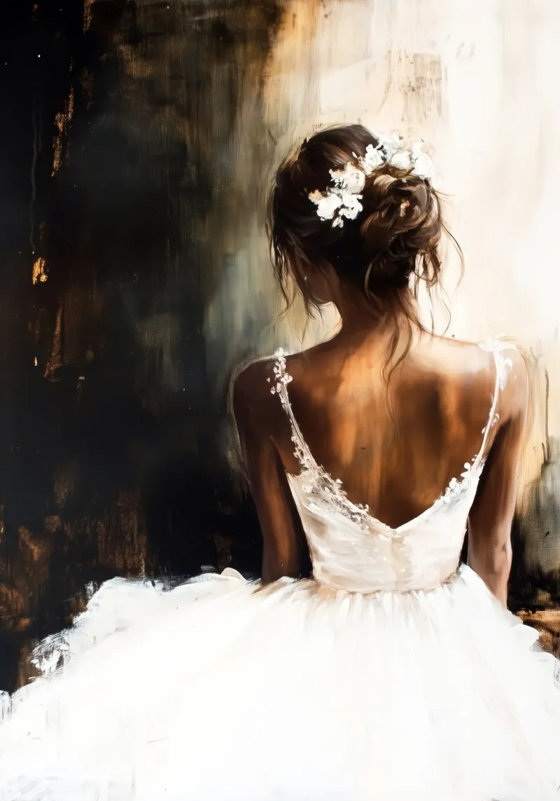 Ballerina di danza classica ad acquerello poster da Justyna Jaszke JBJart