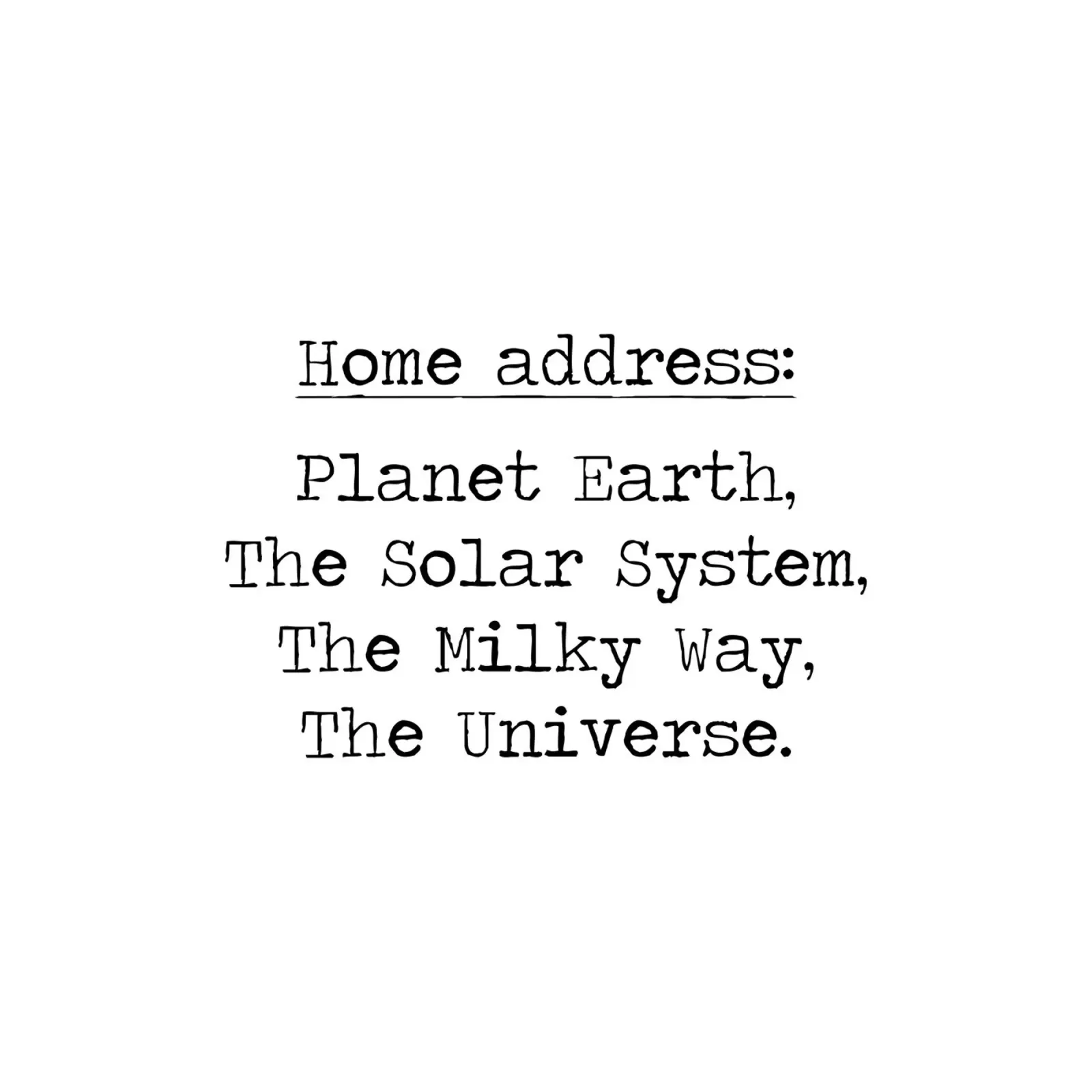 Home pianeta terra sistema solare universo cittadino globale citazione poster con telaio in alluminio da Summer Soul Co. - Quotes