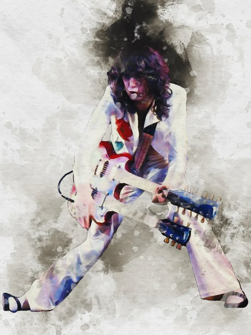 Mancha de Jimmy Page en directo aluminio dibond de Gunawan Rb