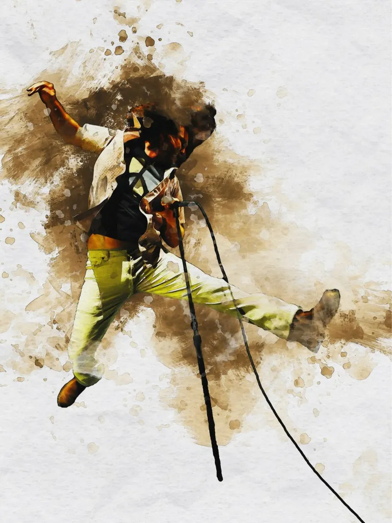 Sbaffo di Eddie Vedder Salto alluminio dibond da Gunawan Rb