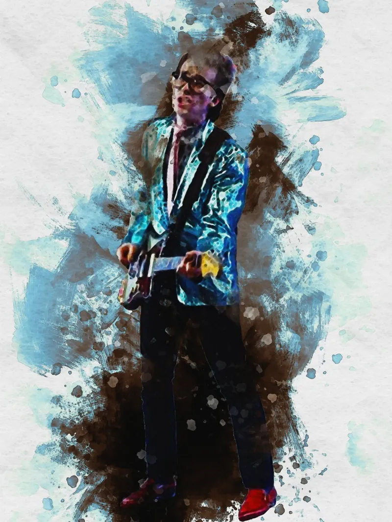 Smudge Elvis Costello e la maledizione di Top of the Pops alluminio dibond da Gunawan Rb