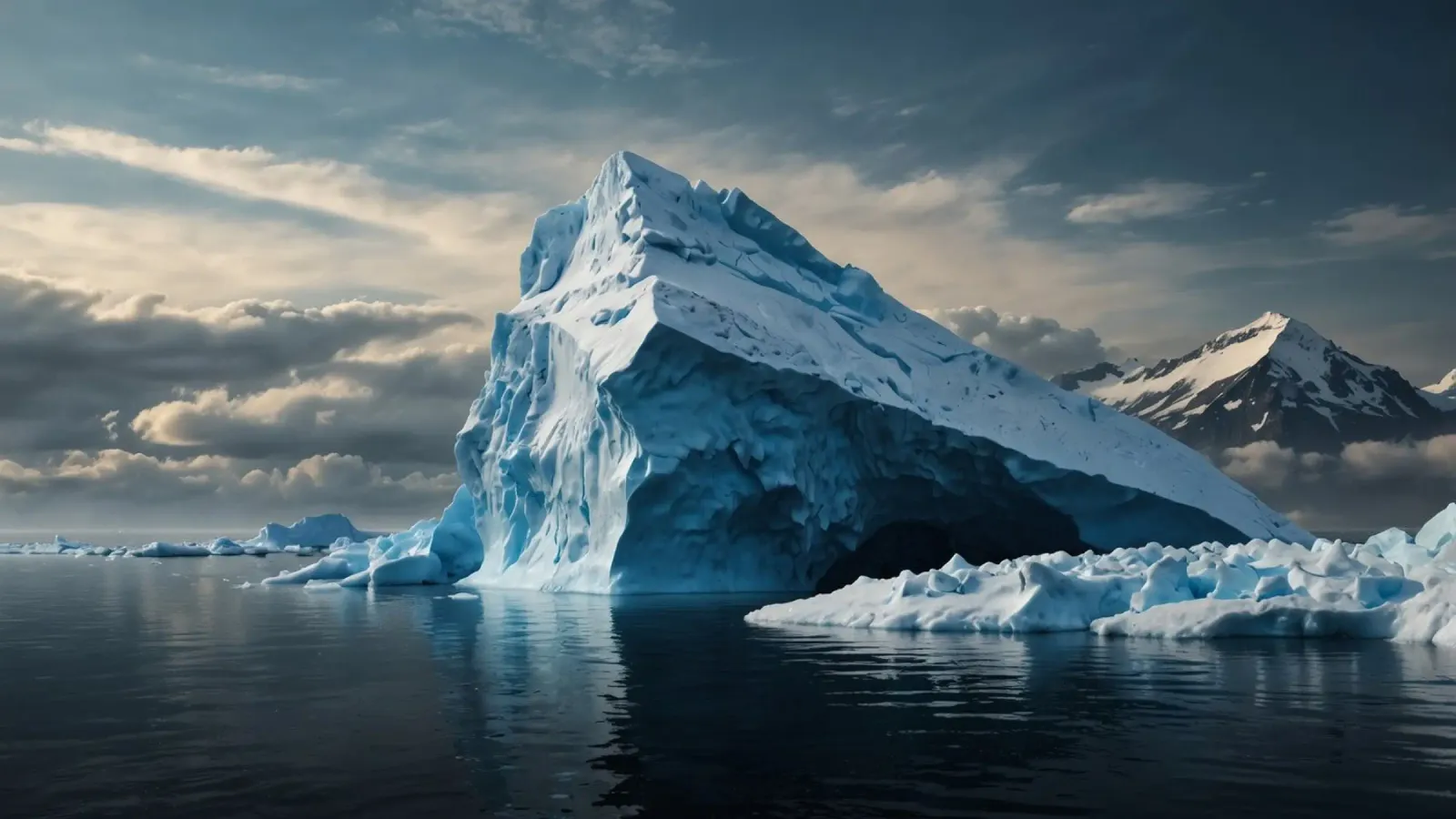 Impressive icebergs reflecting in tranquil waters canvas by DesignDoodle