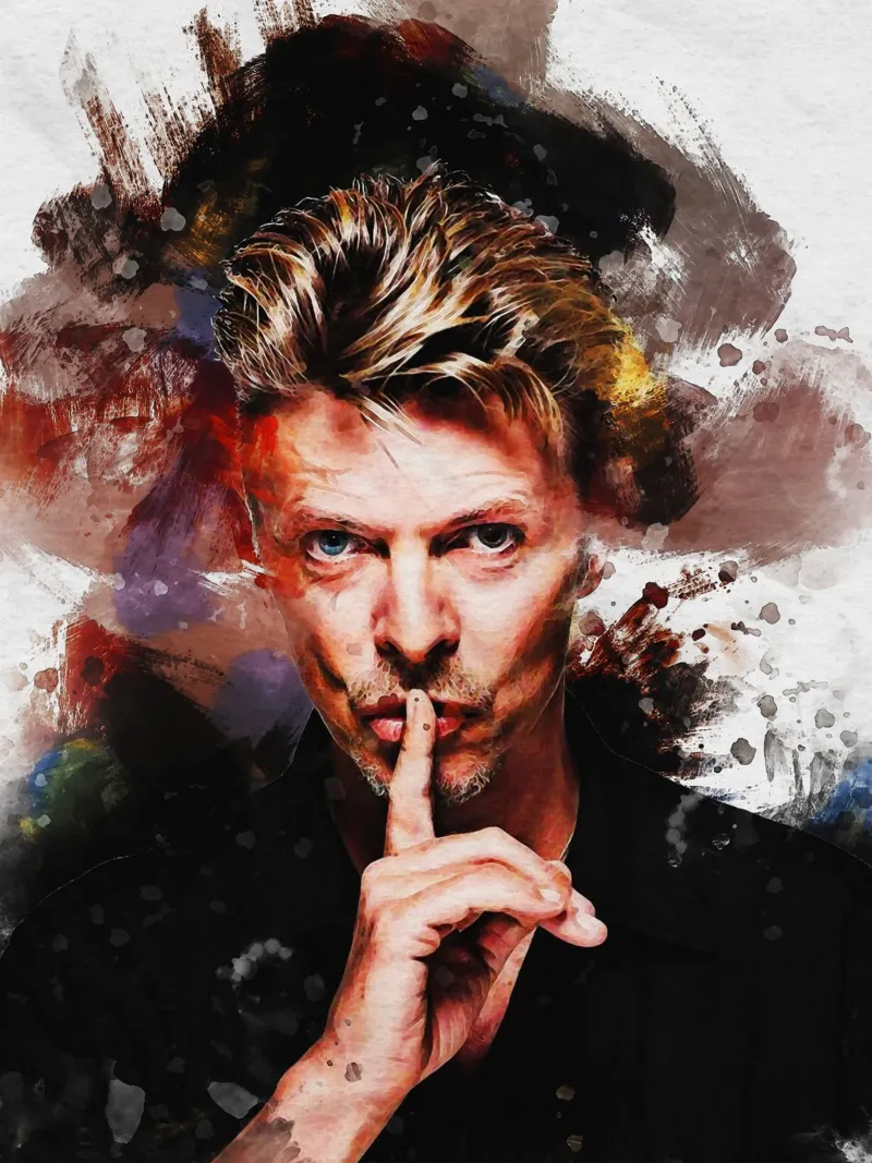 Smudge Ritratto di David Bowie alluminio dibond da Gunawan Rb