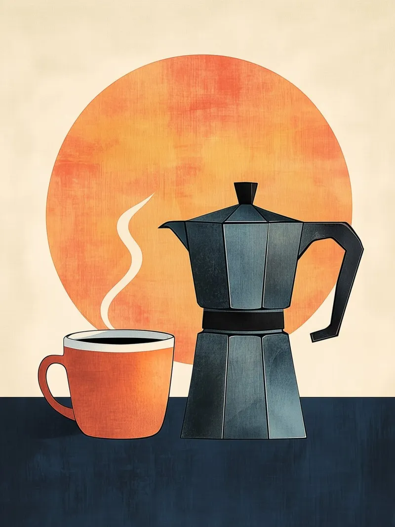 Caffè del mattino al sole alluminio dibond da Spice & Style