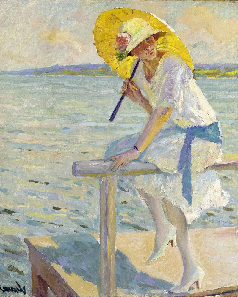 Edward Cucuel - Le Parasol Jaune hahnemühle de ARTOTHEK