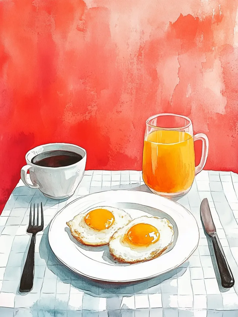 Sunny breakfast poster with wooden frame by Spice & Style