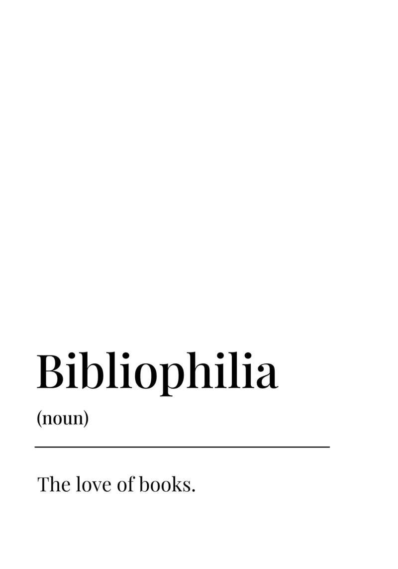 Bibliophilie Definition Poster von Paigaam Studio