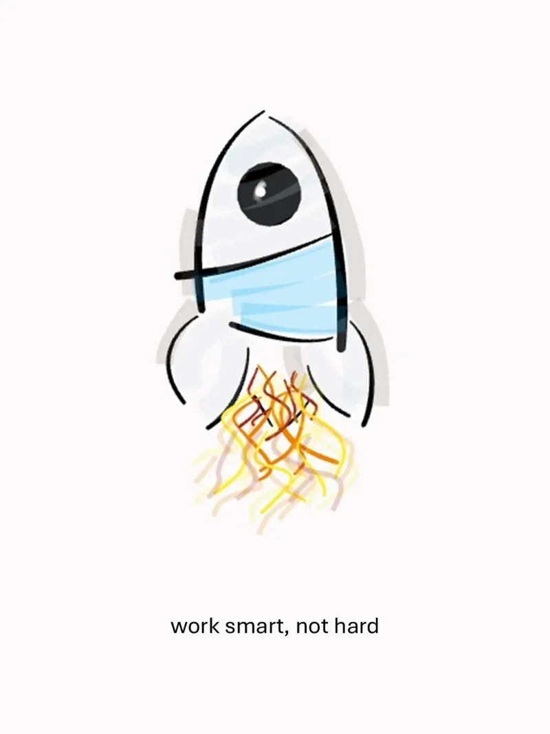 Rocket - Sketch "Work smart not hard" canvas by B Art