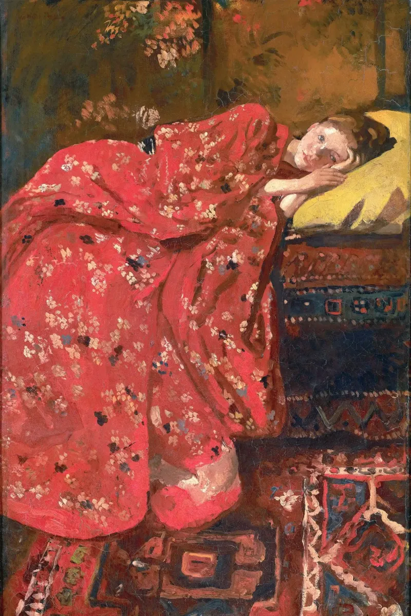 The Red Kimono poster con telaio in alluminio da apoloprints