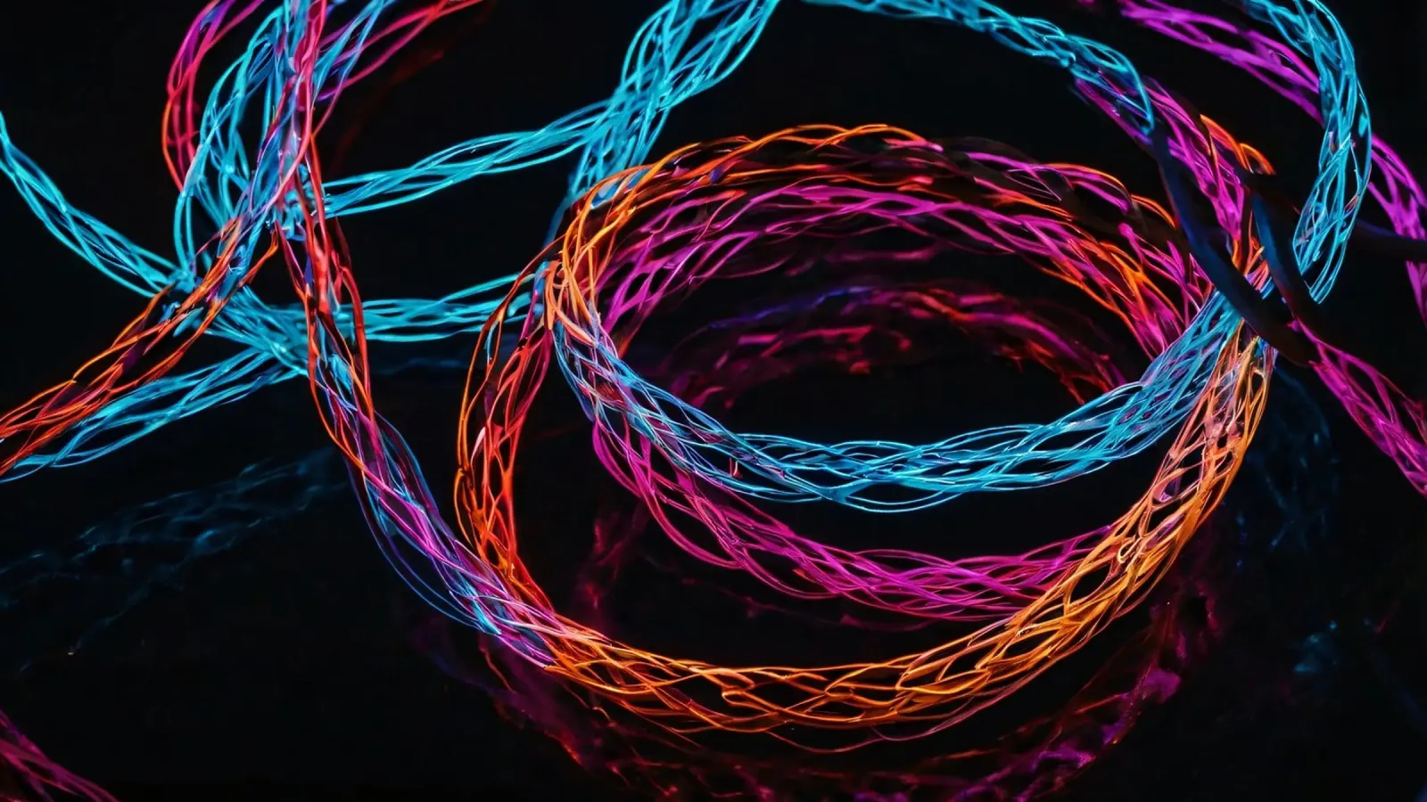 Luci decorative a LED colorate che si intrecciano nell'oscurità pellicola backlit da DesignDoodle